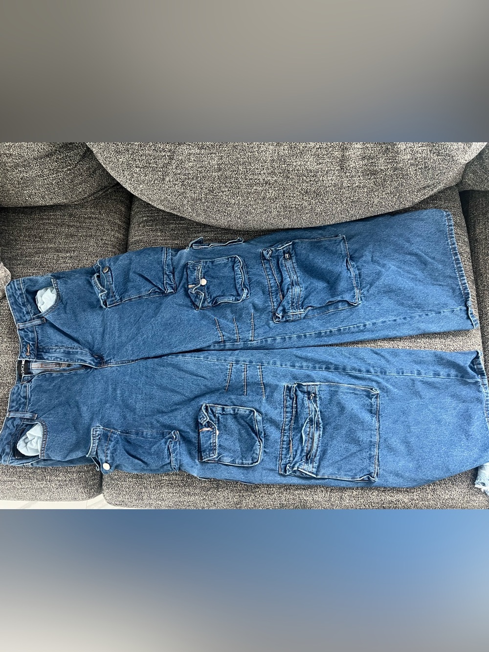 Fashion Nova Baggy Denim Cargo Pants